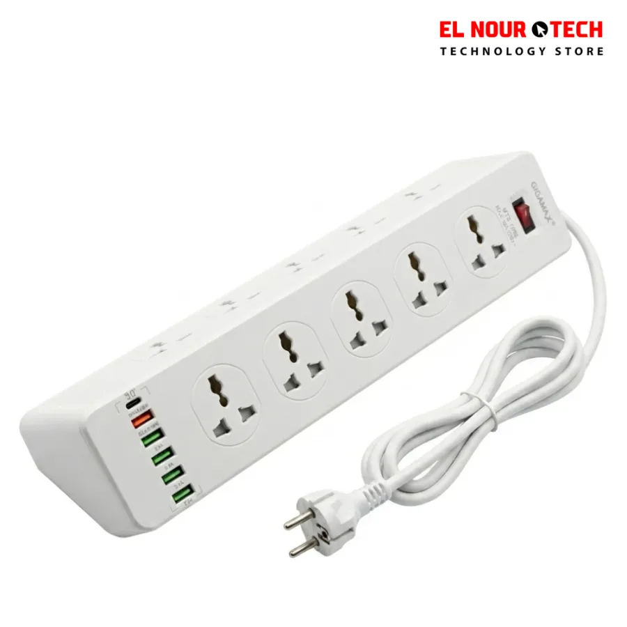GIGAMAX MTS-1205 10 Outlets 5 USB 1 Type-C Power Strip