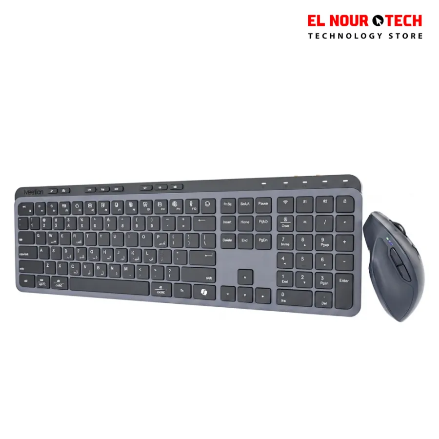 MEETION CW330 Rechargeable Dual Mode Wireless And Bluetooth Arabic Keyboard And Mouse Combo