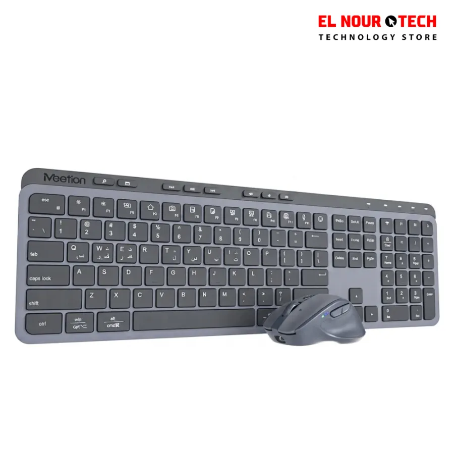 MEETION CW330 Rechargeable Dual Mode Wireless And Bluetooth Arabic Keyboard And Mouse Combo