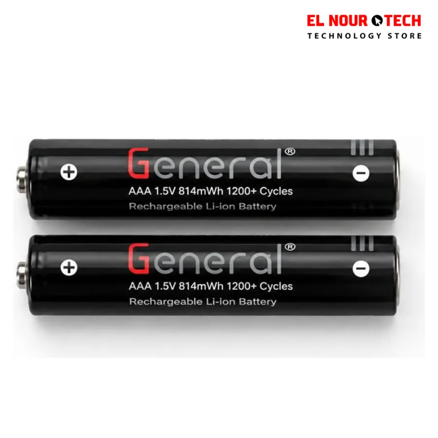 General Rechargeable AAA USB-C Batteries - 814mWh - 2 Pack