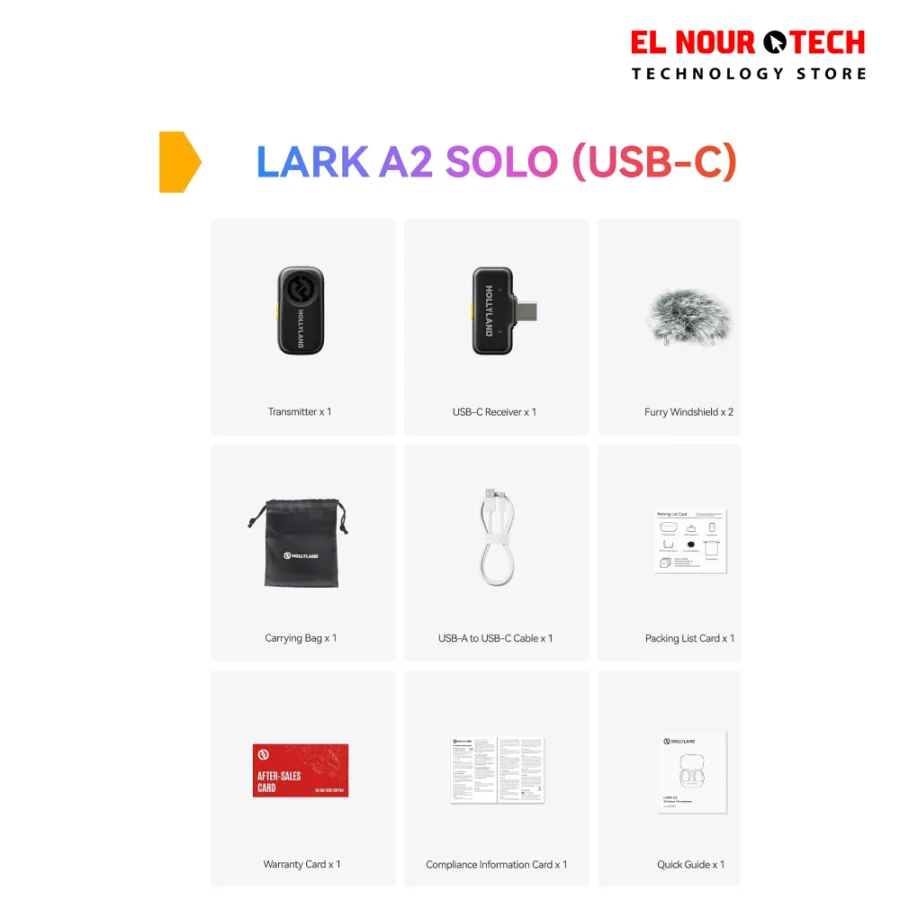 HOLLYLAND LARK A2 SOLO wireless microphone type C