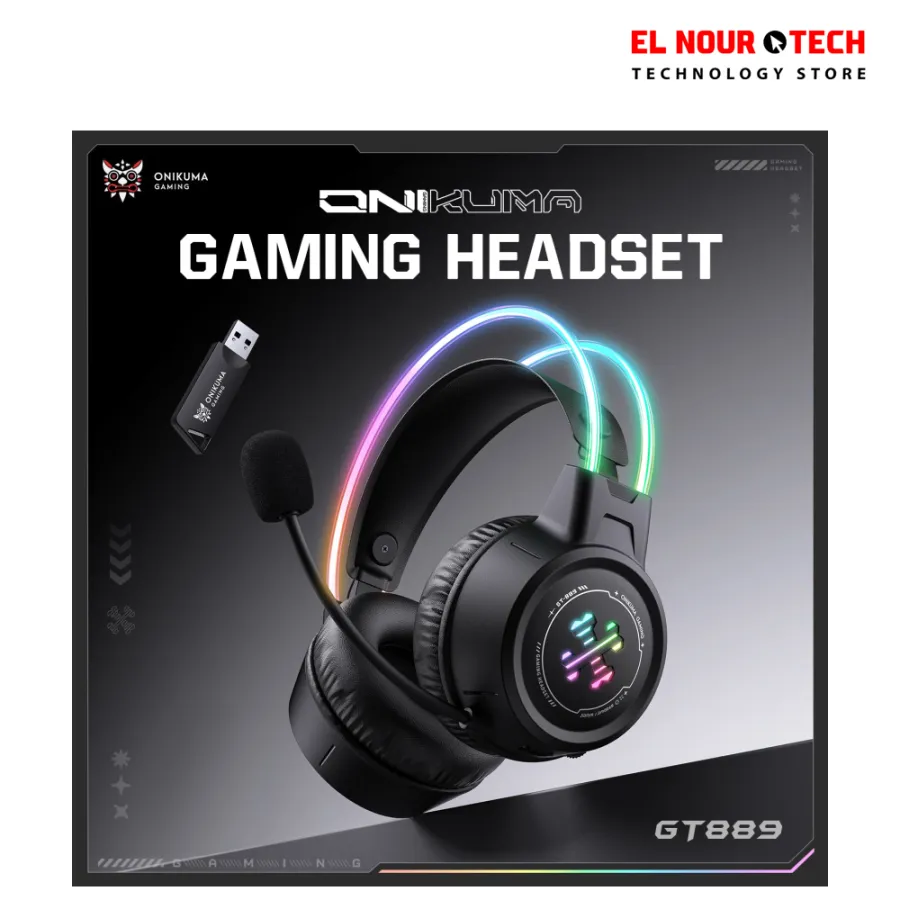 ONIKUMA GT889 RGB 3-Mode Wireless with Lighting Gaming Headset
