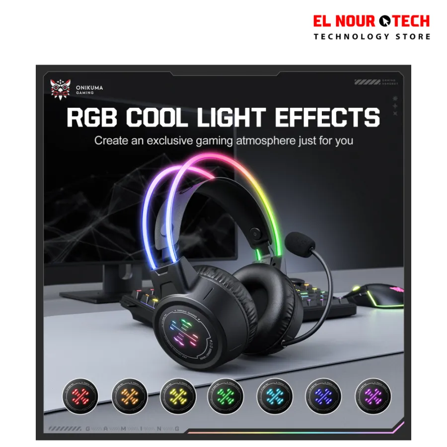 ONIKUMA GT889 RGB 3-Mode Wireless with Lighting Gaming Headset