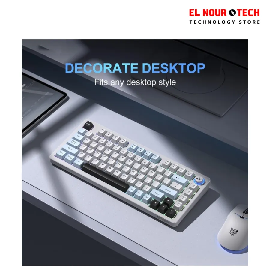 ONIKUMA MT501 Silent 3-Mode Wireless Gaming Keyboard Membrane 75% (Bluetooth 5.0/ Wireless/USB-C) Rechargeable Gaming Keyboard