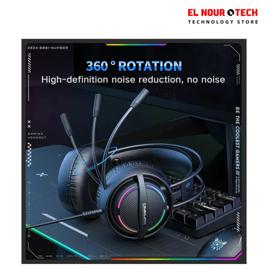 ONIKUMA X88 RGB Wired Gaming Headset - Black