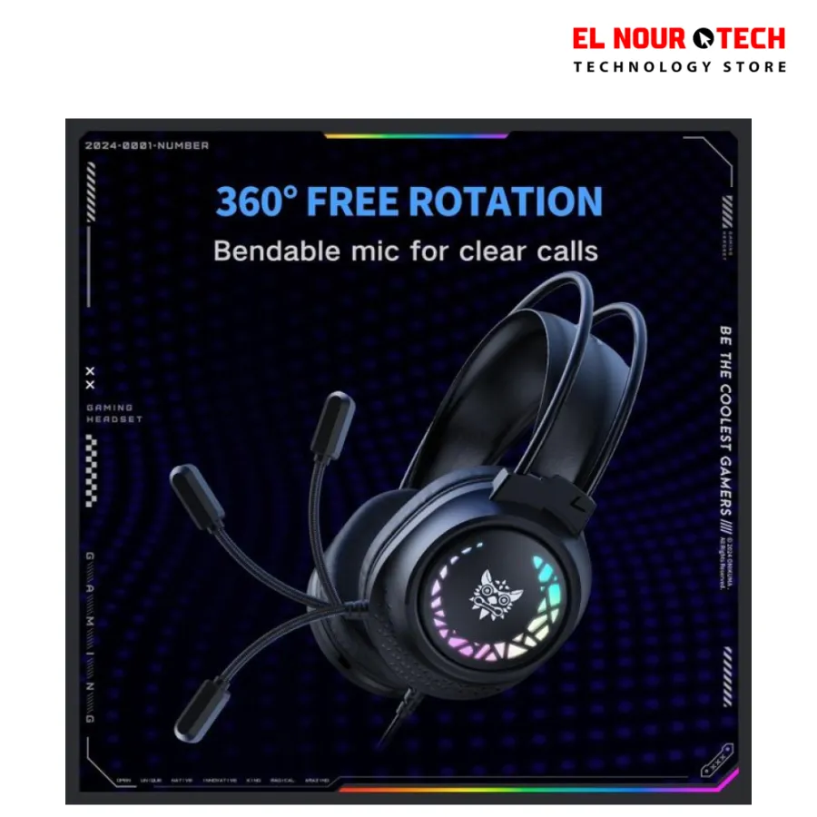 ONIKUMA X92 RGB Wired Gaming Headset - Black