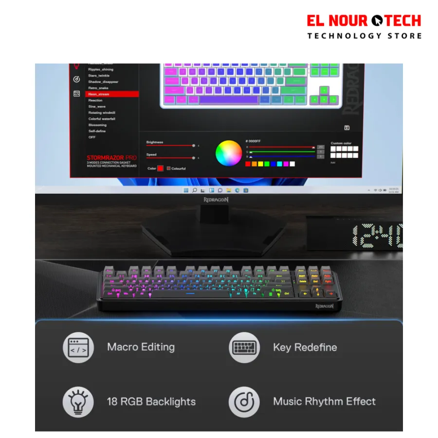 REDRAGON K707SP - RGB- PRO STAR Blade Wireless Keyboard