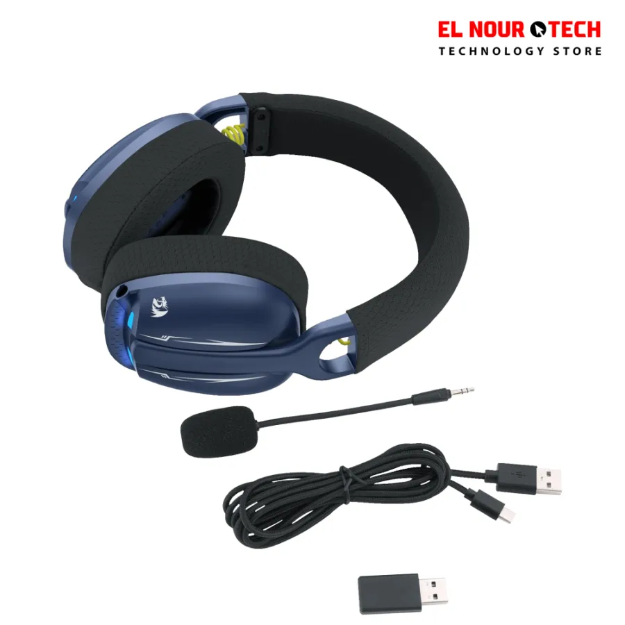 REDRAGON SKULD PRO H87BG WIRELESS - Bluetooth - Wired Gaming Headset Gray - Blue