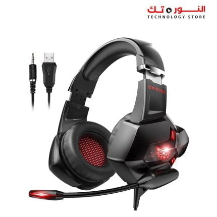 ONIKUMA K11 Gaming Headset with Mic, Noise Canceling 3D Surround Sound & LED Light For Mobile PC PS4 Mac, Xbox One (adapter Not Included FOR Xbox) - https://elnour-tech.com/