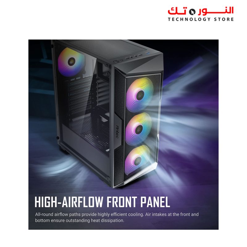 ANTEC AX61 Elite, High-Airflow Mesh Front Panel, 4 x 120mm ARGB Fans Included + PSU ANTEC ATOM V650