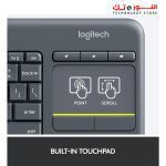 ⁦LOGITECH K400 Plus Wireless Touch Keyboard - BLACK⁩ - الصورة ⁦4⁩