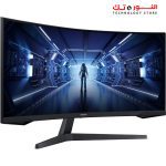 ⁦SAMSUNG LC34G55TWWMXZN 34INCH Odyssey G5 Ultra-Wide Gaming Monitor 1000R Curved - 165Hz- WQHD 3,440x1,440 2K - 1ms Response Time - FreeSync Premium⁩ - الصورة ⁦2⁩