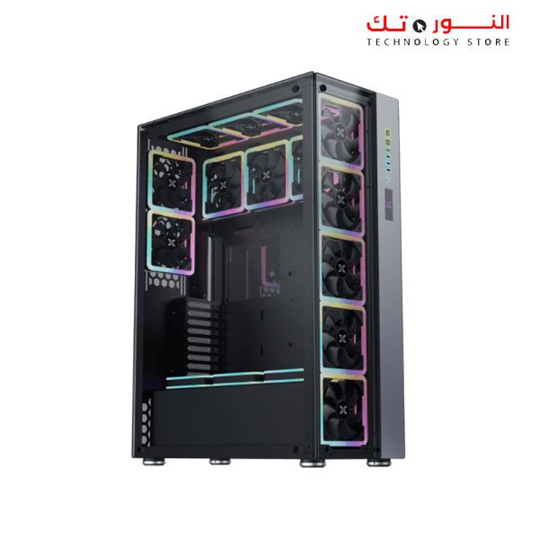 XIGMATEK ELYSIUM II Super EATX,Left/Right/Top TG,16PCS 140mm Square Ring ARGB Fan, 2PCS Galaxy II Fan Control Box & Remote Kits