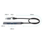 ⁦STANDARD 9701 HUB USB-C UCA Adapter Cable USB-C To USB 3.0 With Four Ports HUB And High Speed For Multi Devices 0.5M⁩ - الصورة ⁦3⁩