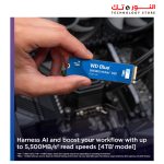 ⁦Western Digital Blue SN5000 500GB SSD, NVMe Internal SSD PCIe Gen 4.0 up to 5,000 MB/s read speeds nCache Technology⁩ - الصورة ⁦2⁩