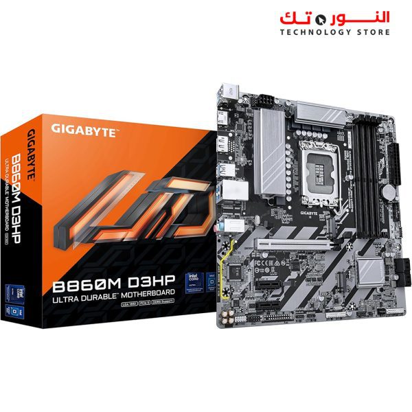 GIGABYTE B860M D3HP Motherboard - Intel Core Ultra Series CPUs, 4+1+2+1 Phases VRM, up to 9066MHz DDR5, 2xPCIe 4.0 M.2, GbE LAN, USB 3.2 Gen 1