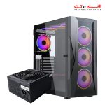 Xander Velox Gaming Case Mid Tower 4 ARGB FANS CONTROLLER Black +  PSU 700W 80+ WHITE fixed cable