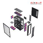 Xander Velox Gaming Case Mid Tower 4 ARGB FANS CONTROLLER Black +  PSU 700W 80+ WHITE fixed cable - Image 5