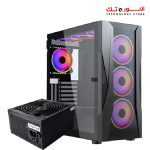 ⁦Xander Velox Gaming Case Mid Tower 4 Fan RGB CONTROLLER Black + PSU 600W +80 PLUS WHITE fixed cable⁩ - الصورة ⁦2⁩