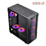 ⁦Xander Velox Gaming Case Mid Tower 4 Fan RGB CONTROLLER Black + PSU 600W +80 PLUS WHITE fixed cable⁩ - الصورة ⁦3⁩