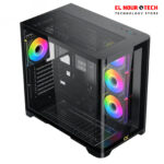 ⁦XIGMATEK CRYSTAL STORM 4FAN PWM Argb  Curved TG Mid Tower Case⁩ - الصورة ⁦2⁩
