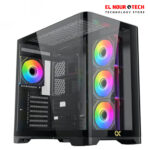 XIGMATEK CRYSTAL STORM 4FAN PWM Argb  Curved TG Mid Tower Case