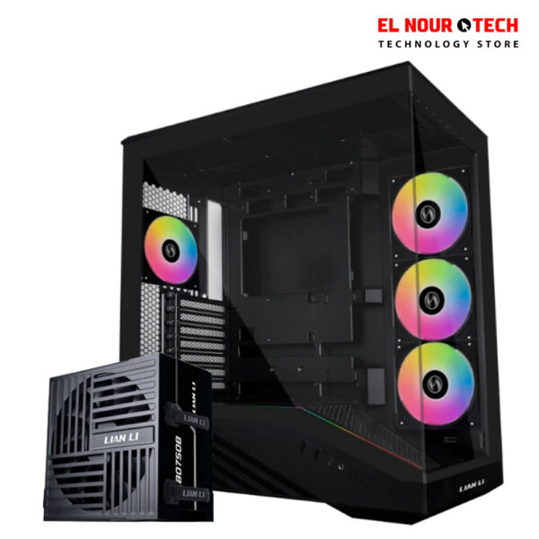 Lian Li Vector V100R MINI Black Mid Tower Gaming Case Bundle with RB750B 750W 80 PLUS Bronze ATX 3.1 Non-Modular Power Supply