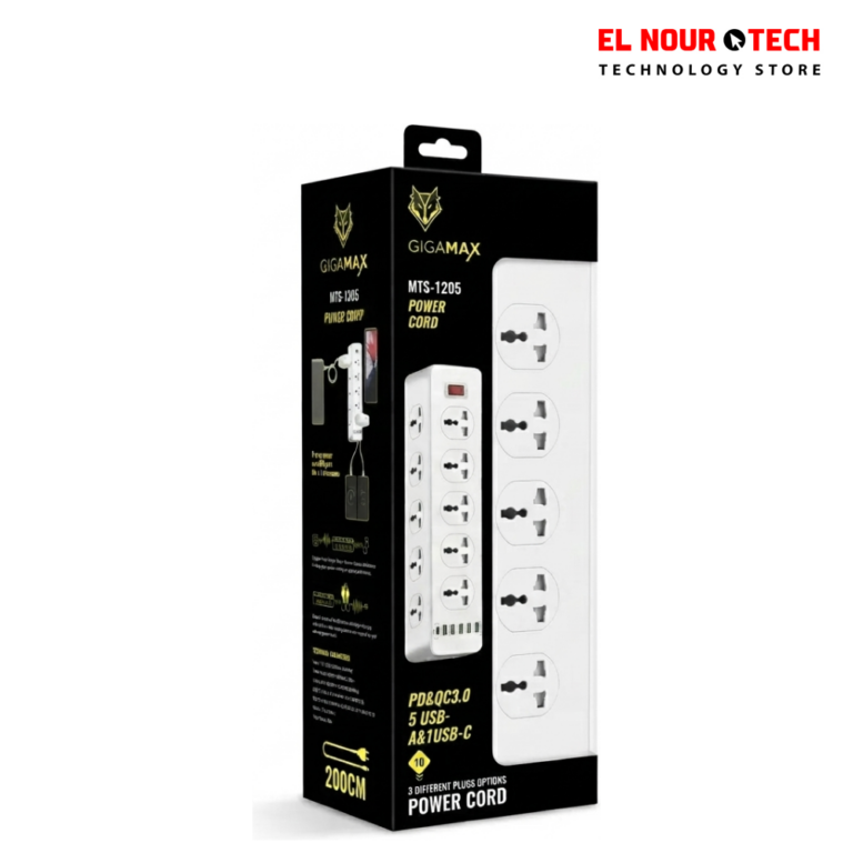 مشترك كهرباء GIGAMAX MTS-1205 عيون 10 + 5 USB + 1 Type-C