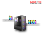 كيسة Antec AX65 4FAN ARGB مع باور سبلاي ATOM B750 بقوة 750W لون أبيض
