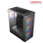 كيسة Antec AX65 4FAN ARGB مع باور سبلاي ATOM B750 بقوة 750W لون أبيض